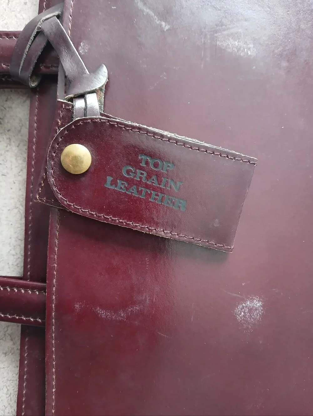 Vintage Top Grain Leather Burgundy Briefcase